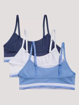 Kız Çocuk Varsity Pamuklu Cotton Stretch 3’lü Paket Kısa Bralette