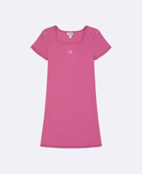 Kız Çocuklar için Monogramlı Mini Tişört Elbise