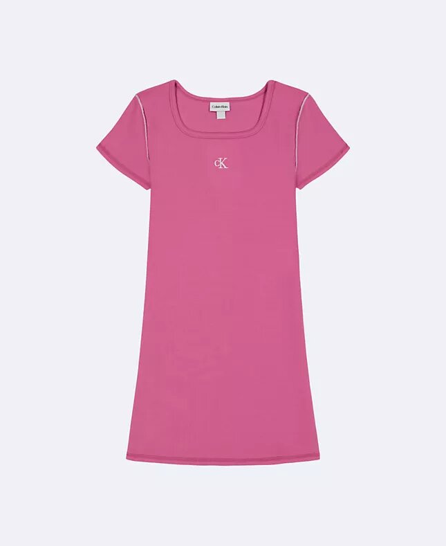 Kız Çocuklar için Monogramlı Mini Tişört Elbise Kız Çocuklar için Monogramlı Mini Tişört Elbise