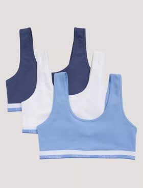 Kız Çocuklar için Varsity Cotton Stretch 3’lü Bralette Seti