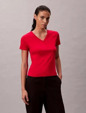 Liquid Cotton Gevşek V Yaka Tişört