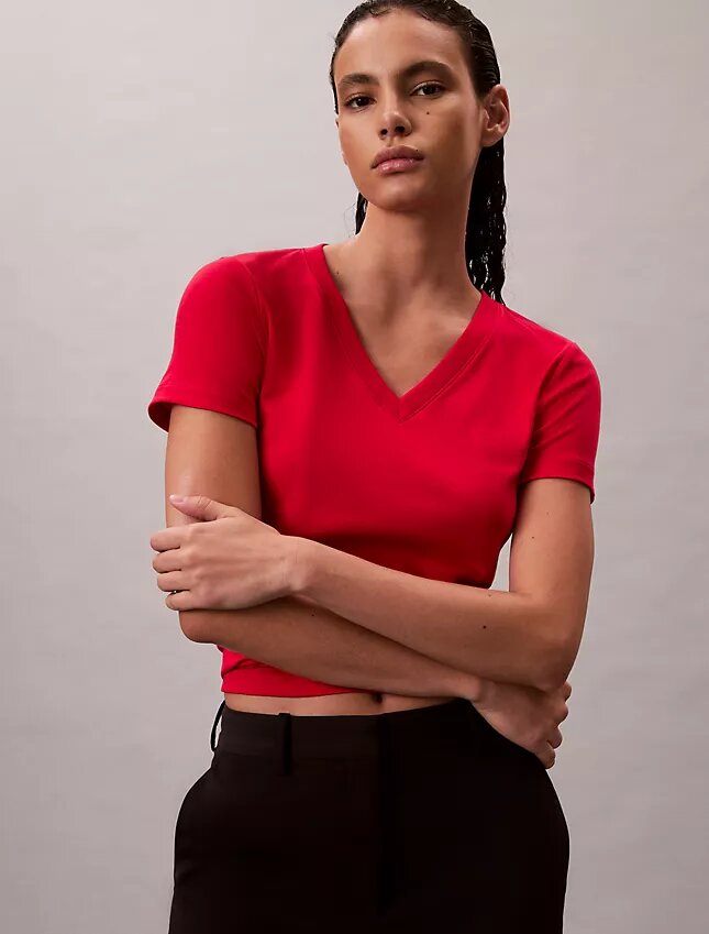 Liquid Cotton Gevşek V Yaka Tişört Liquid Cotton Gevşek V Yaka Tişört