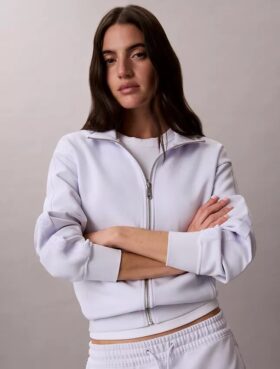Logo Bantlı Tam Fermuarlı Sweatshirt