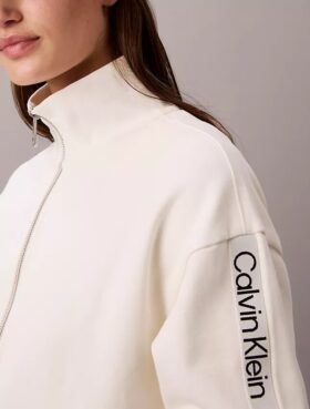Logo Bantlı Tam Fermuarlı Sweatshirt