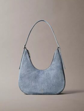 Logo Denim Hilal Şeklinde Çapraz Askılı Çanta