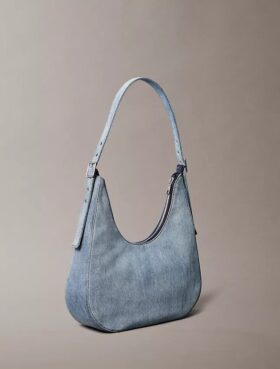 Logo Denim Hilal Şeklinde Çapraz Askılı Çanta
