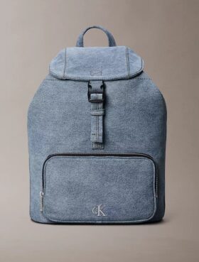 Logo Denim Mini Kapaklı Sırt Çantası