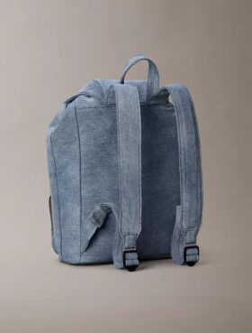 Logo Denim Mini Kapaklı Sırt Çantası