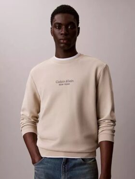 Logo Grafikli Havlu Dokuma Bisiklet Yaka Sweatshirt