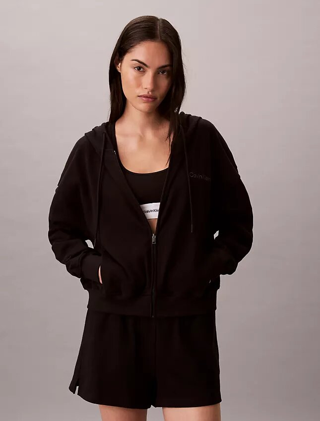 Logo Pamuklu Jersey Tam Fermuarlı Kapüşonlu Sweatshirt Logo Pamuklu Jersey Tam Fermuarlı Kapüşonlu Sweatshirt