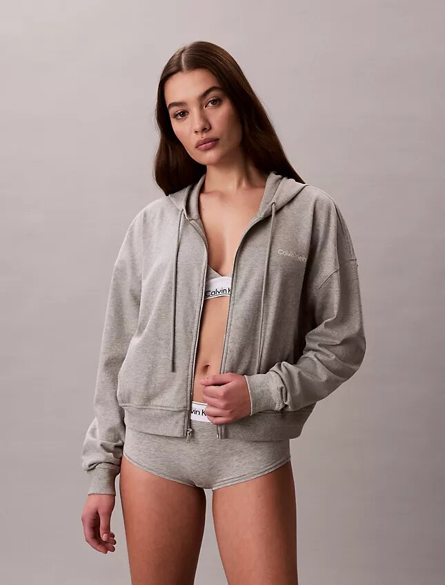 Logo Pamuklu Jersey Tam Fermuarlı Kapüşonlu Sweatshirt Logo Pamuklu Jersey Tam Fermuarlı Kapüşonlu Sweatshirt