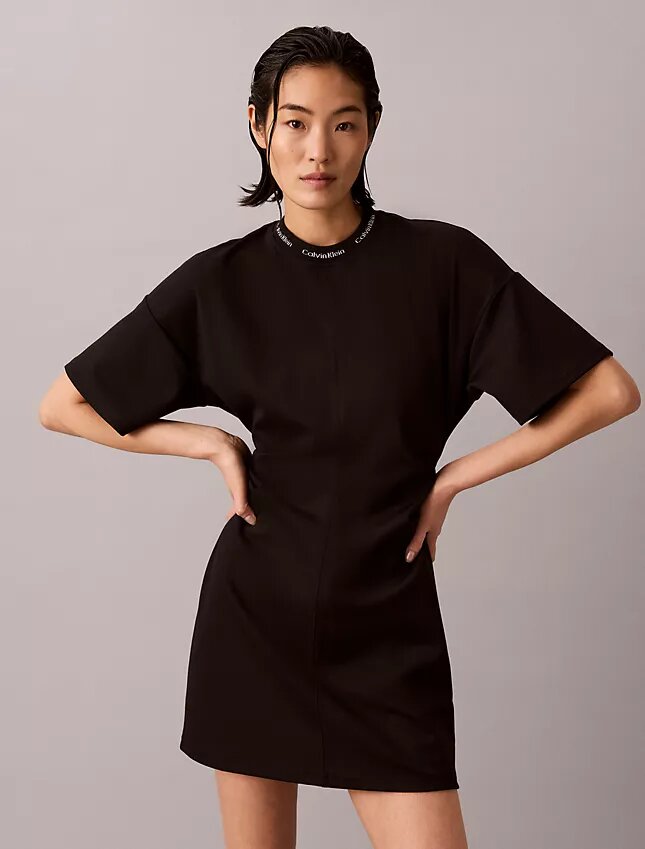 Logo Rib Interlock T-Shirt Elbiseler Logo Rib Interlock T-Shirt Elbiseler
