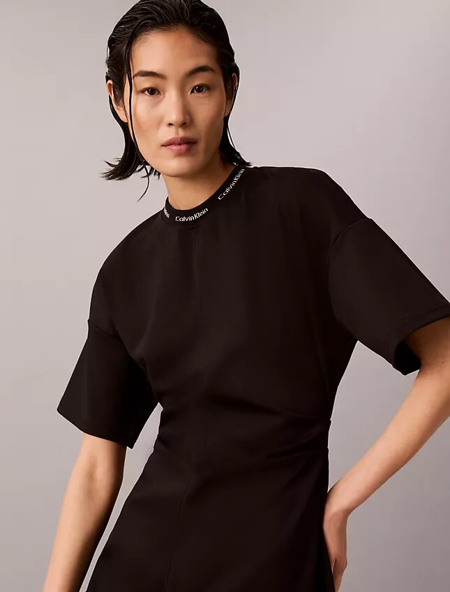 Logo Rib Interlock T-Shirt Elbiseler Logo Rib Interlock T-Shirt Elbiseler