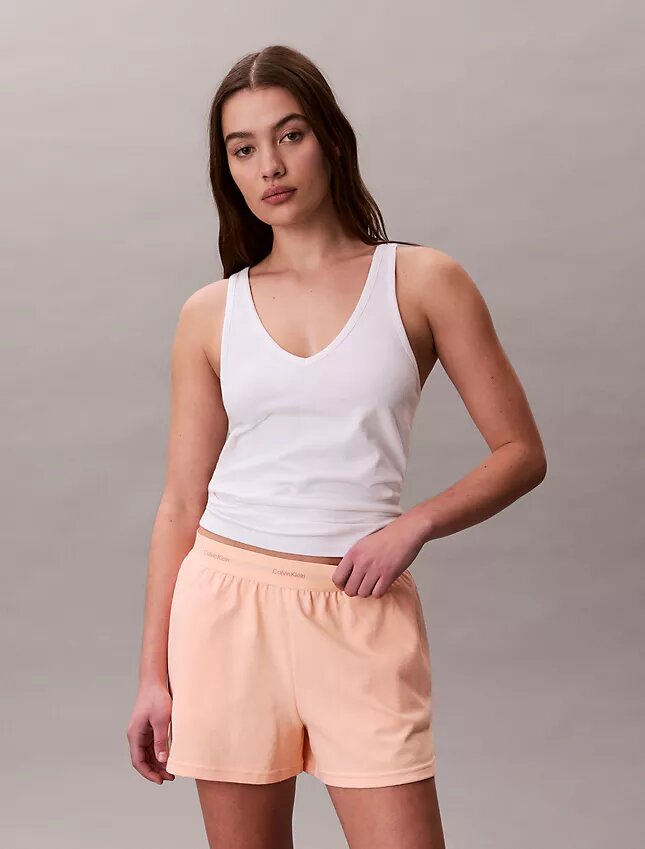 Logolu Pamuklu Jersey Pijama Şortu Logolu Pamuklu Jersey Pijama Şortu