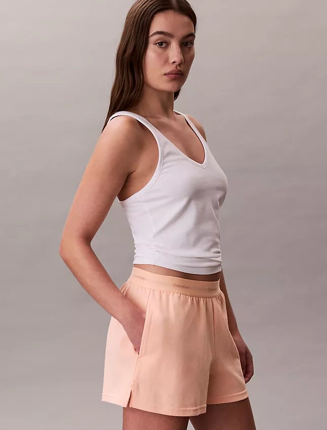 Logolu Pamuklu Jersey Pijama Şortu Logolu Pamuklu Jersey Pijama Şortu