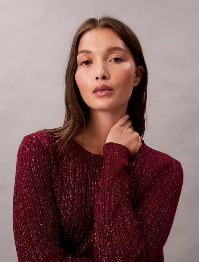 Lurex Merinos Yünü Karışımlı Kazak Lurex Merinos Yünü Karışımlı Kazak