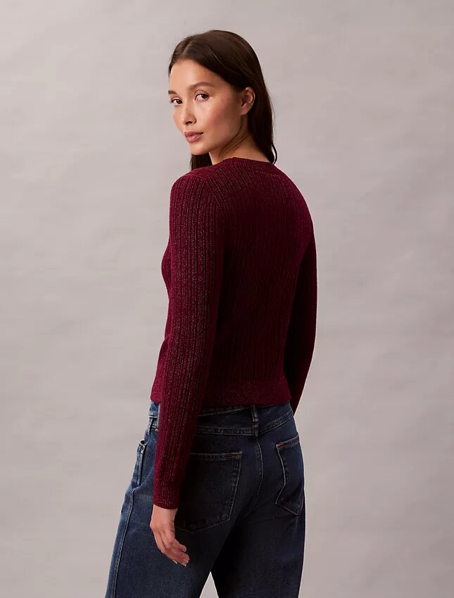 Lurex Merinos Yünü Karışımlı Kazak Lurex Merinos Yünü Karışımlı Kazak