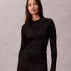 Lurex Merinos Yünü Karışımlı Mini Kazak Elbise