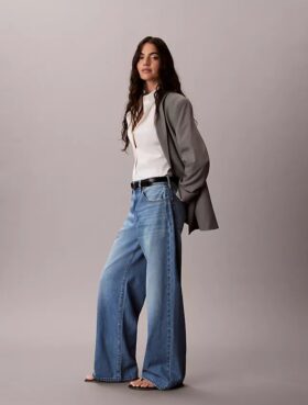 Lyocell Karışımlı Geniş Paça Jean