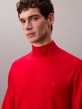 Merinos Yünü Mock Neck Kazak