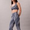 Modern Spor Desenli Yüksek Bel 7/8 Tayt