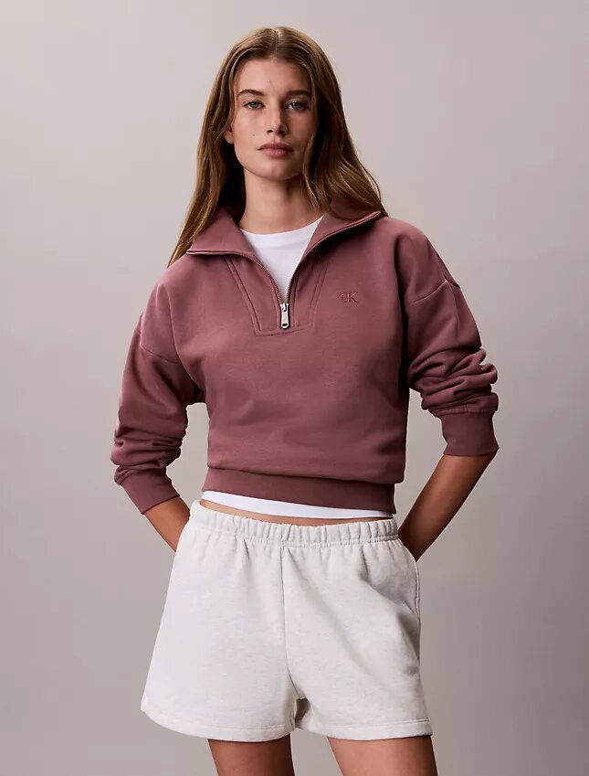 Monogram Fleece Çeyrek Fermuarlı Sweatshirt Monogram Fleece Çeyrek Fermuarlı Sweatshirt