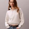 Monogram Fleece Çeyrek Fermuarlı Sweatshirt