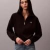 Monogram Fleece Çeyrek Fermuarlı Sweatshirt