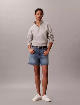 Monogram Fleece Çeyrek Fermuarlı Sweatshirt