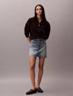 Monogram Fleece Çeyrek Fermuarlı Sweatshirt