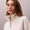 Monogram Fleece Çeyrek Fermuarlı Sweatshirt