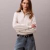 Monogram Fleece Çeyrek Fermuarlı Sweatshirt
