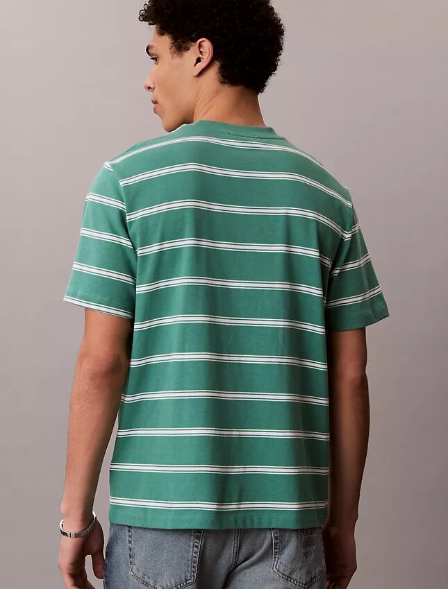 Monogram Çizgili Rahat Tişört Monogram Çizgili Rahat Tişört