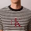 Monogram Çizgili Rahat Tişört