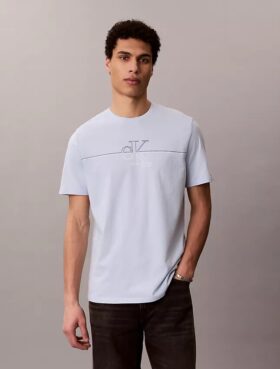 Monogram Line Grafik Klasik Tişört