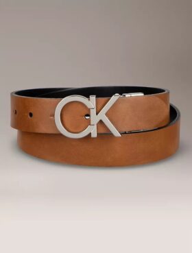 Monogram Logo Plakalı Çift Taraflı Kemer