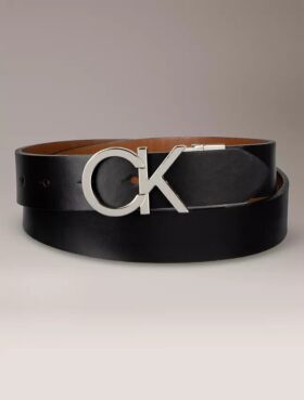 Monogram Logo Plakalı Çift Taraflı Kemer