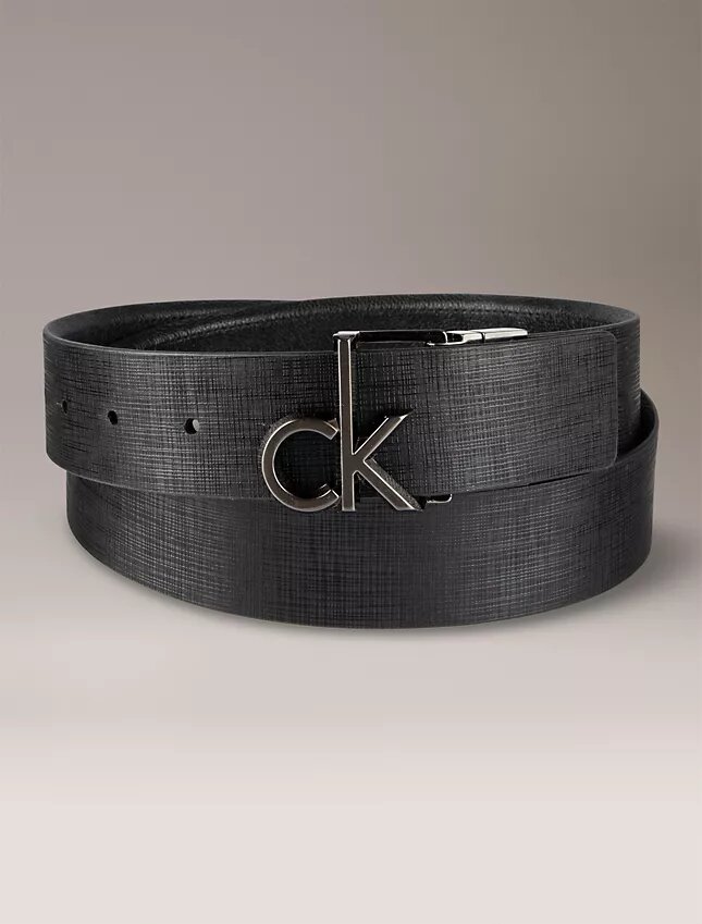 Monogram Logo Plakalı Çift Taraflı Kemer Monogram Logo Plakalı Çift Taraflı Kemer