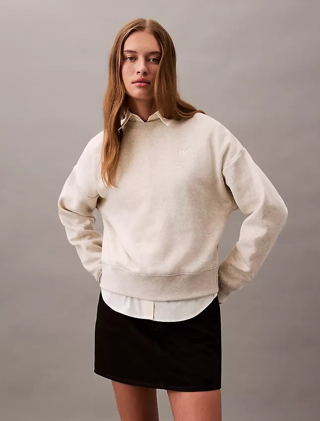 Monogramlı Kısa Kesim Polar Sweatshirt Monogramlı Kısa Kesim Polar Sweatshirt