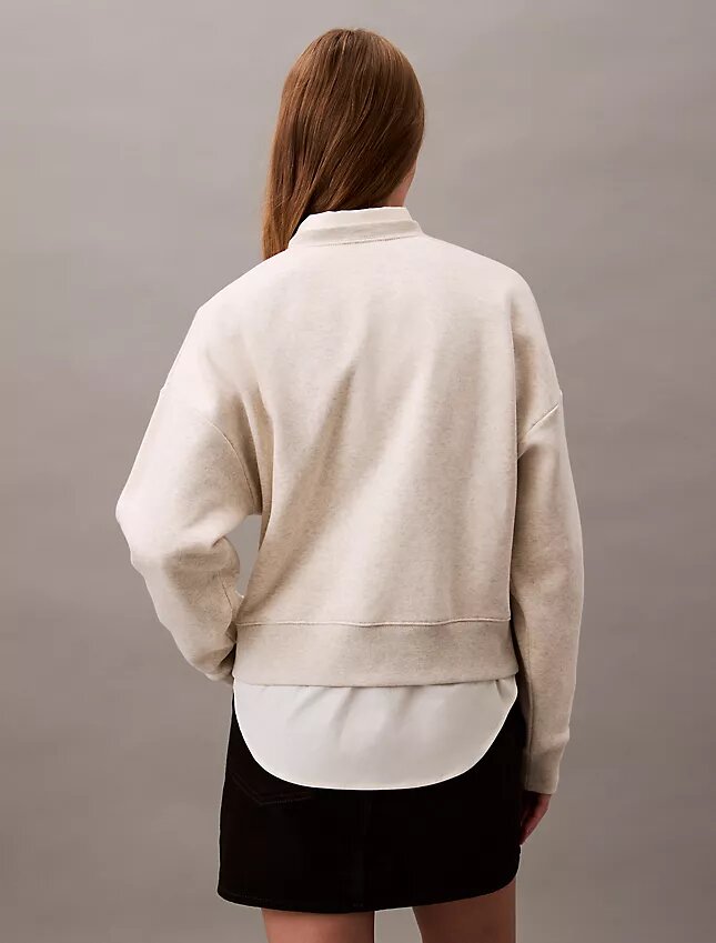 Monogramlı Kısa Kesim Polar Sweatshirt Monogramlı Kısa Kesim Polar Sweatshirt