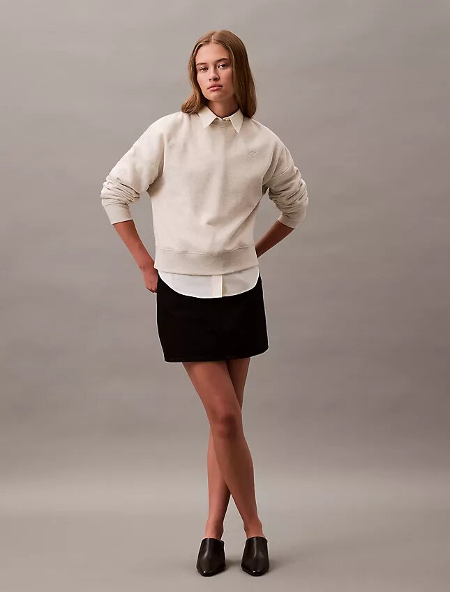 Monogramlı Kısa Kesim Polar Sweatshirt Monogramlı Kısa Kesim Polar Sweatshirt