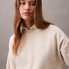 Monogramlı Kısa Kesim Polar Sweatshirt Monogramlı Kısa Kesim Polar Sweatshirt