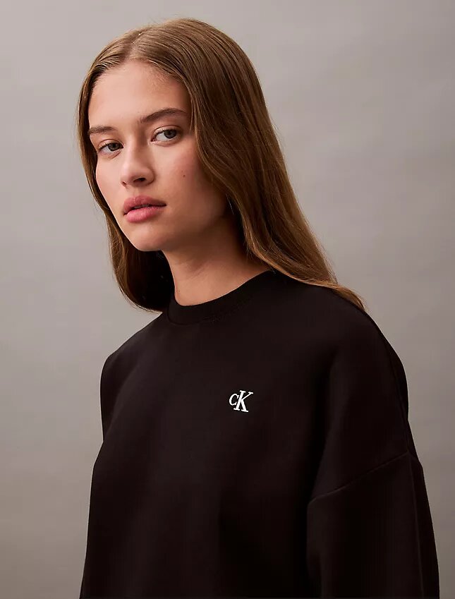 Monogramlı Kısa Kesim Polar Sweatshirt Monogramlı Kısa Kesim Polar Sweatshirt
