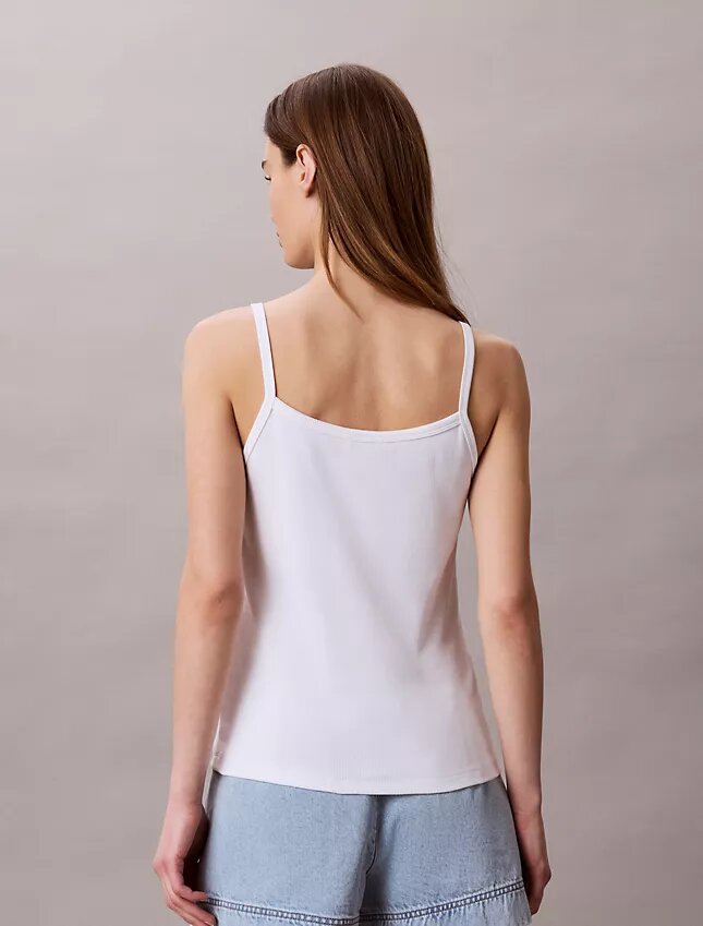 Monogramlı Nervürlü Tank Top Monogramlı Nervürlü Tank Top