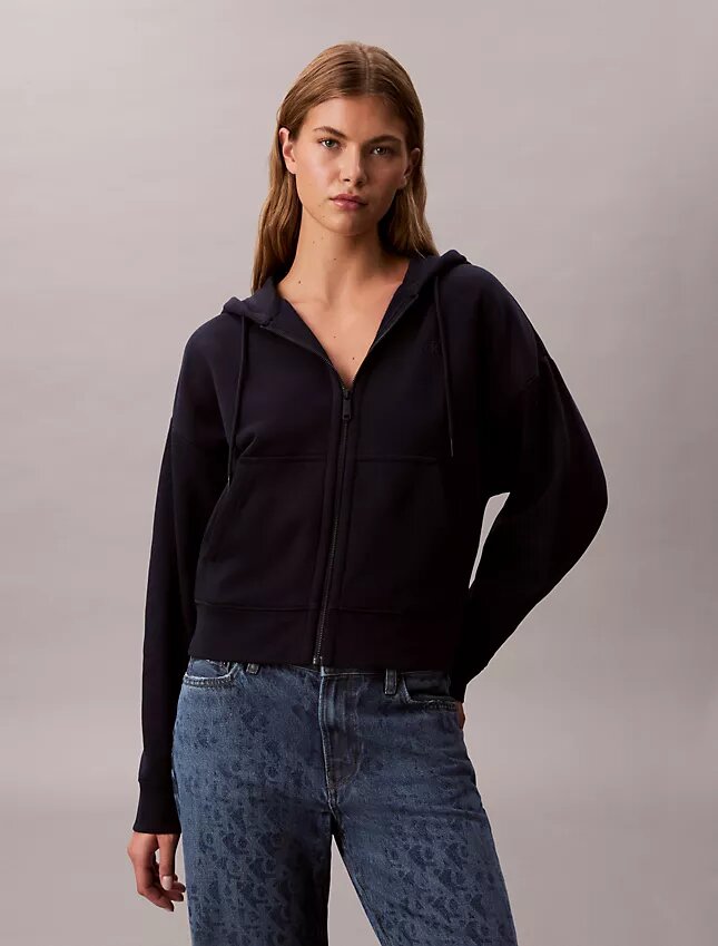 Monogramlı Polar Fermuarlı Kapüşonlu Sweatshirt Monogramlı Polar Fermuarlı Kapüşonlu Sweatshirt