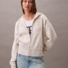 Monogramlı Polar Fermuarlı Kapüşonlu Sweatshirt Monogramlı Polar Fermuarlı Kapüşonlu Sweatshirt