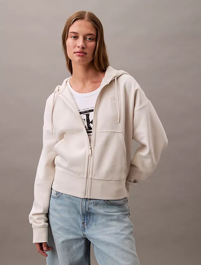 Monogramlı Polar Fermuarlı Kapüşonlu Sweatshirt Monogramlı Polar Fermuarlı Kapüşonlu Sweatshirt