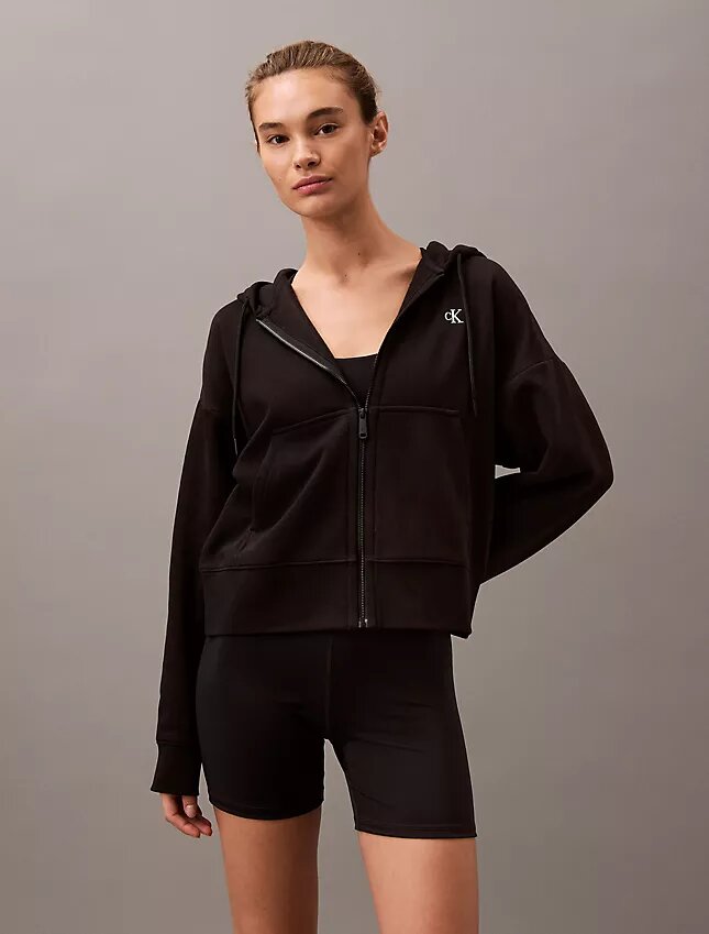 Monogramlı Polar Fermuarlı Kapüşonlu Sweatshirt Monogramlı Polar Fermuarlı Kapüşonlu Sweatshirt