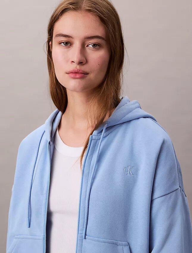 Monogramlı Polar Fermuarlı Kapüşonlu Sweatshirt Monogramlı Polar Fermuarlı Kapüşonlu Sweatshirt