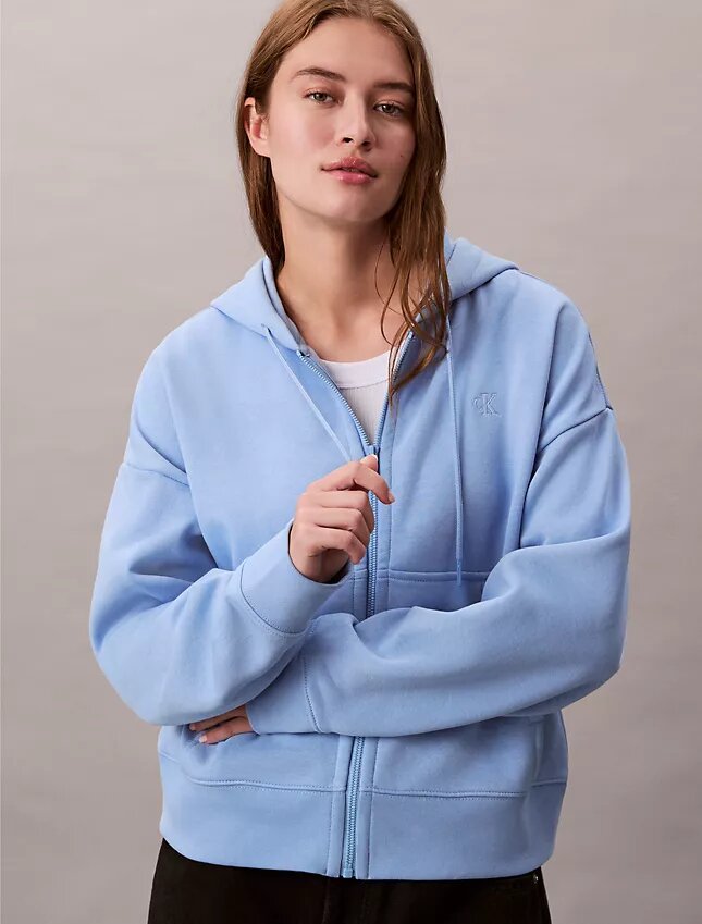 Monogramlı Polar Fermuarlı Kapüşonlu Sweatshirt Monogramlı Polar Fermuarlı Kapüşonlu Sweatshirt